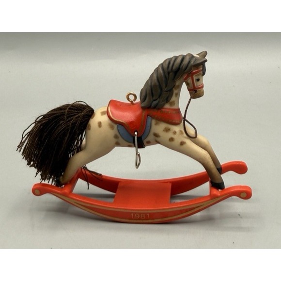 Vintage 1981 Hallmark Rocking Horse Christmas Ornament with Box - Picture 3 of 16